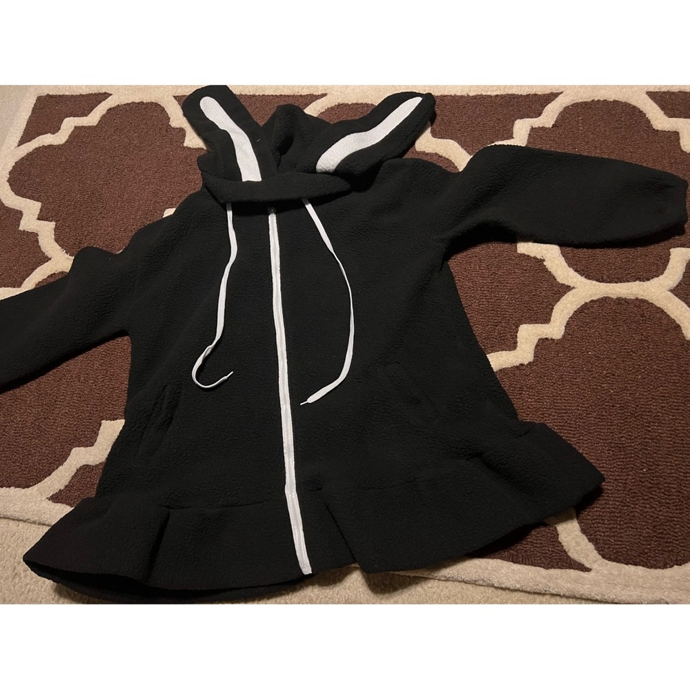 bunny hoodie black